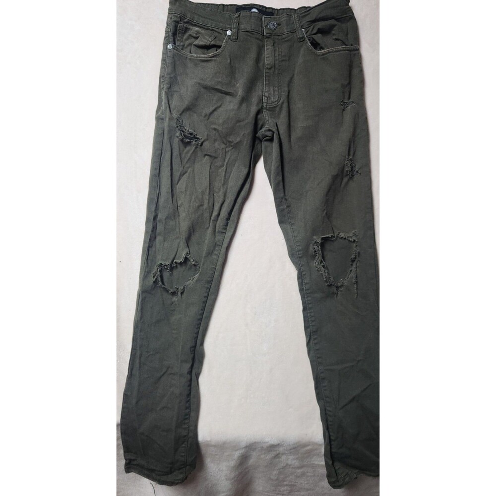 Jordan Craig Sean Fit Green Jean Men's Size 32x32 Distressed Ripped CityGrunge